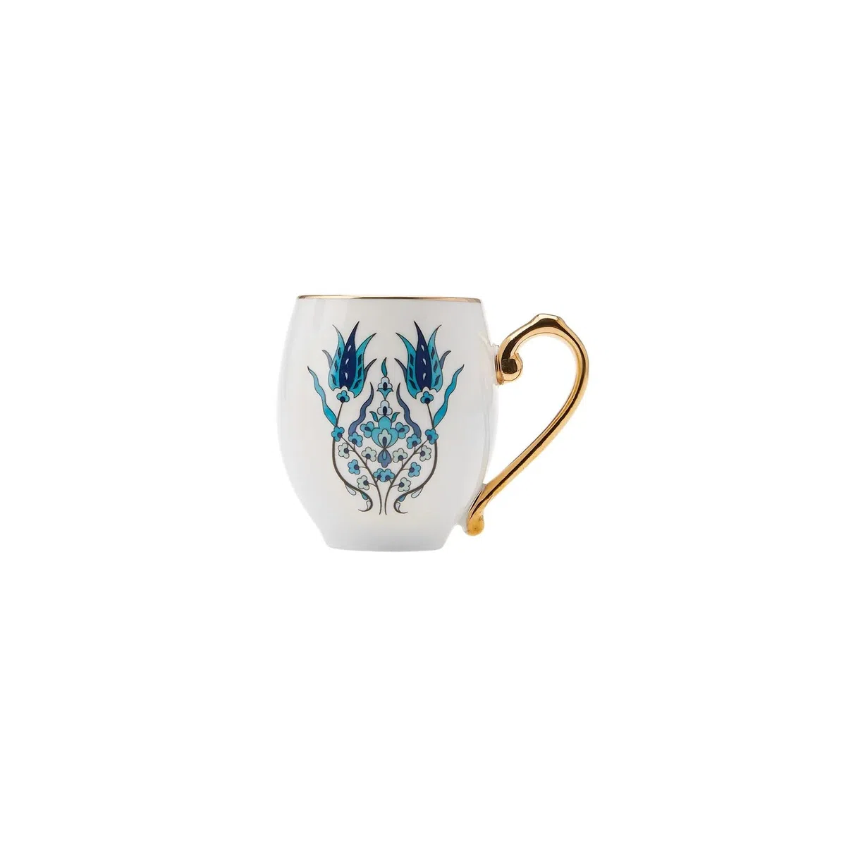 Karaca Iznik Kaffeeservice für 6 Personen -12 teilig, Traditional Türkisch Kaffeetassen Set mit Untertassen, Espressotassen, Mochatassen Set aus Porzellan, Cappuccino