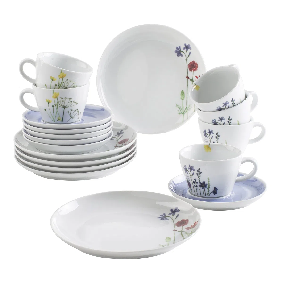 KAHLA 390453A69357C Five Senses Wildblume Kaffeeservice 18tlg. | florales Kaffeeservice für 6 Personen aus Porzellan