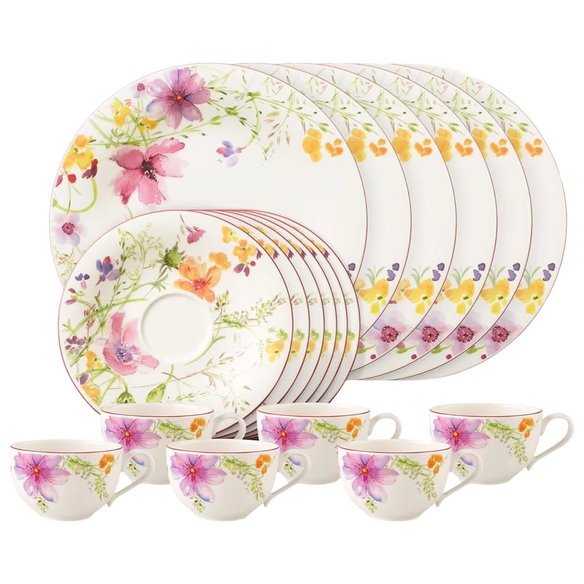 Villeroy & Boch 1041007128 Kaffee-Service, Porzellan, floral, 34,8 x 19,7 x 32,4 cm, 18 Einheiten