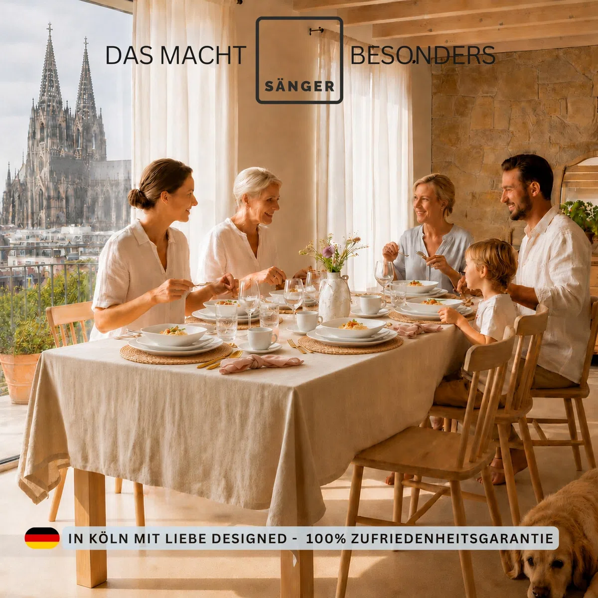 SÄNGER | Tafelservice Bilgola Weiß, 18-teiliges Geschirrset für 6 Personen mit Suppen-, Dessert-, & flachen Tellern aus Porzellan | PREMIUM COLLECTION