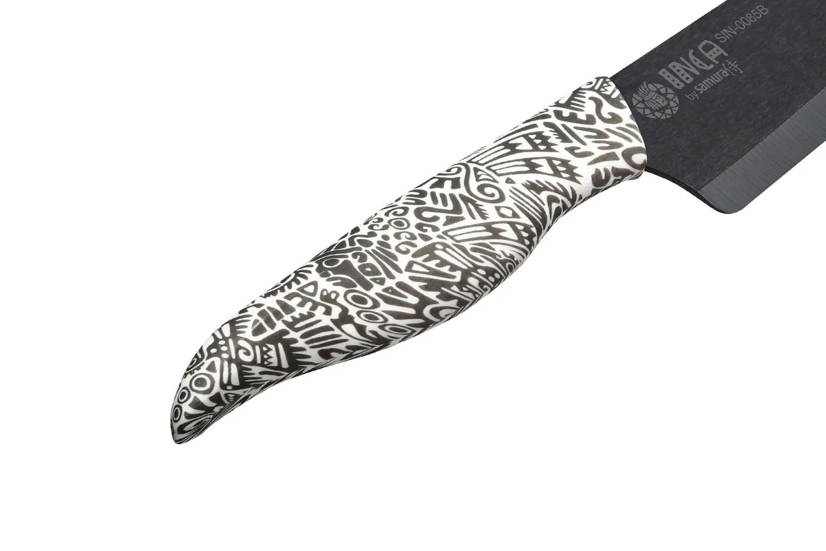 Samura INCA 7.4" Chef's Knife with Black Zirconia Ceramic Blade - High-Quality Japanese Steel Kitchen Knife for Precision Cooking and Effortless Food Preparation