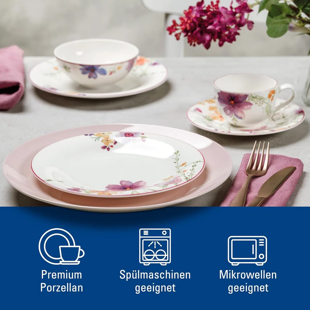 Villeroy & Boch 1041007128 Kaffee-Service, Porzellan, floral, 34,8 x 19,7 x 32,4 cm, 18 Einheiten