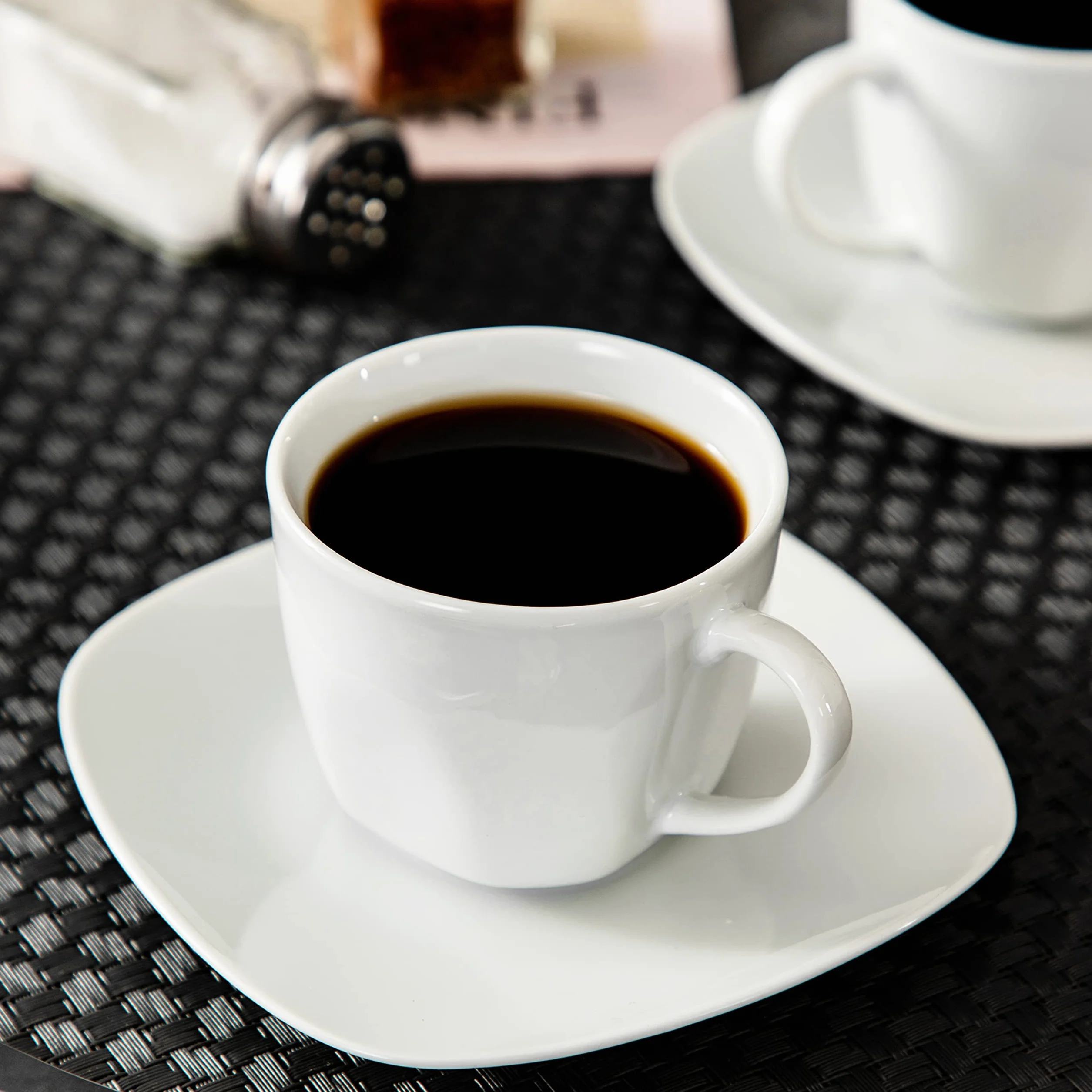 MALACASA, Serie Elisa, 12tlg. Set Cremeweiß Porzellan Kaffeeservice Kaffeebecher Set, Kaffeetassen mit Untertassen für 6 Personen für Kaffee, Tee, Desserts