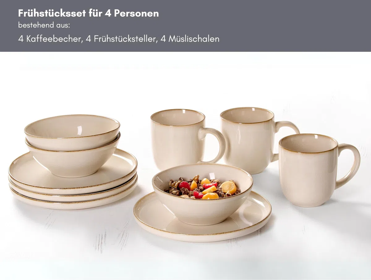 Ritzenhoff & Breker Frühstücksservice Olivia | 12-teilig | beige