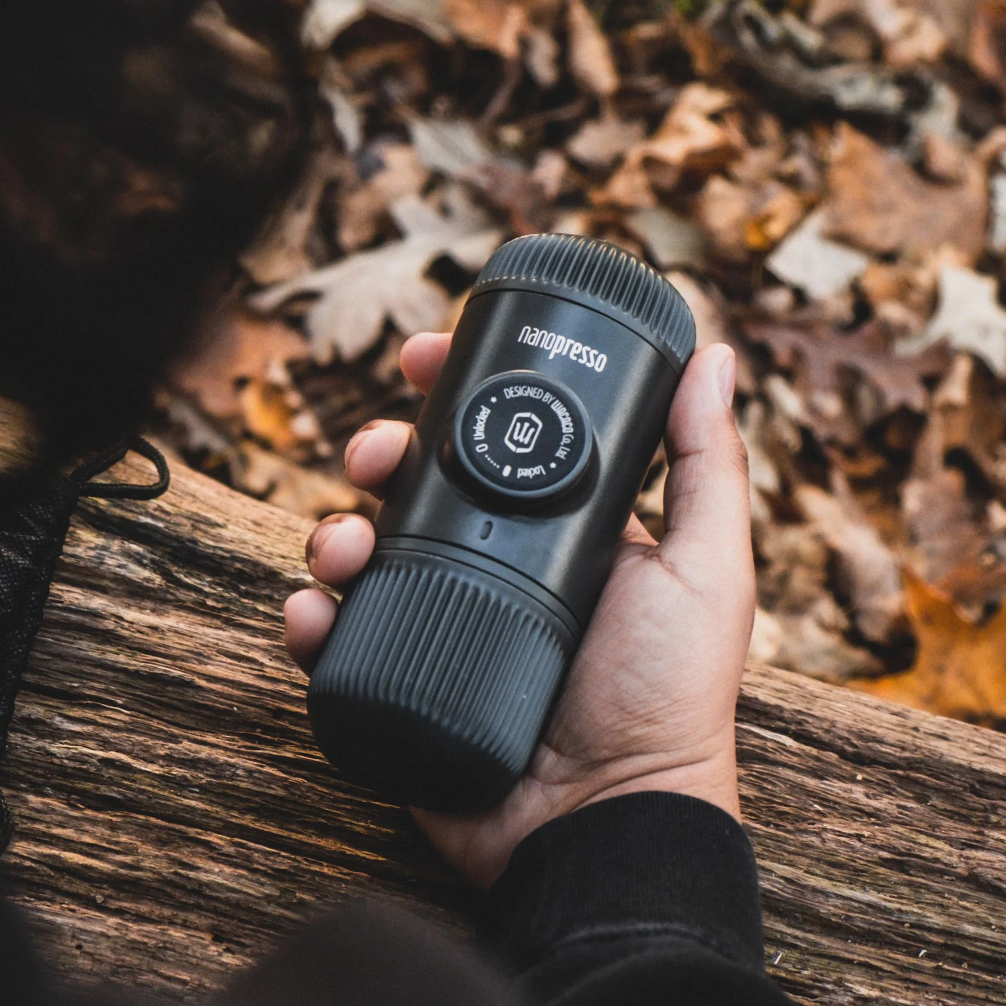 WACACO Nanopresso, tragbare Espressomaschine für gemahlenen Kaffee, mit Barista-Set, manuell bedienbar, grau, ideal für Büro, Reisen und Camping