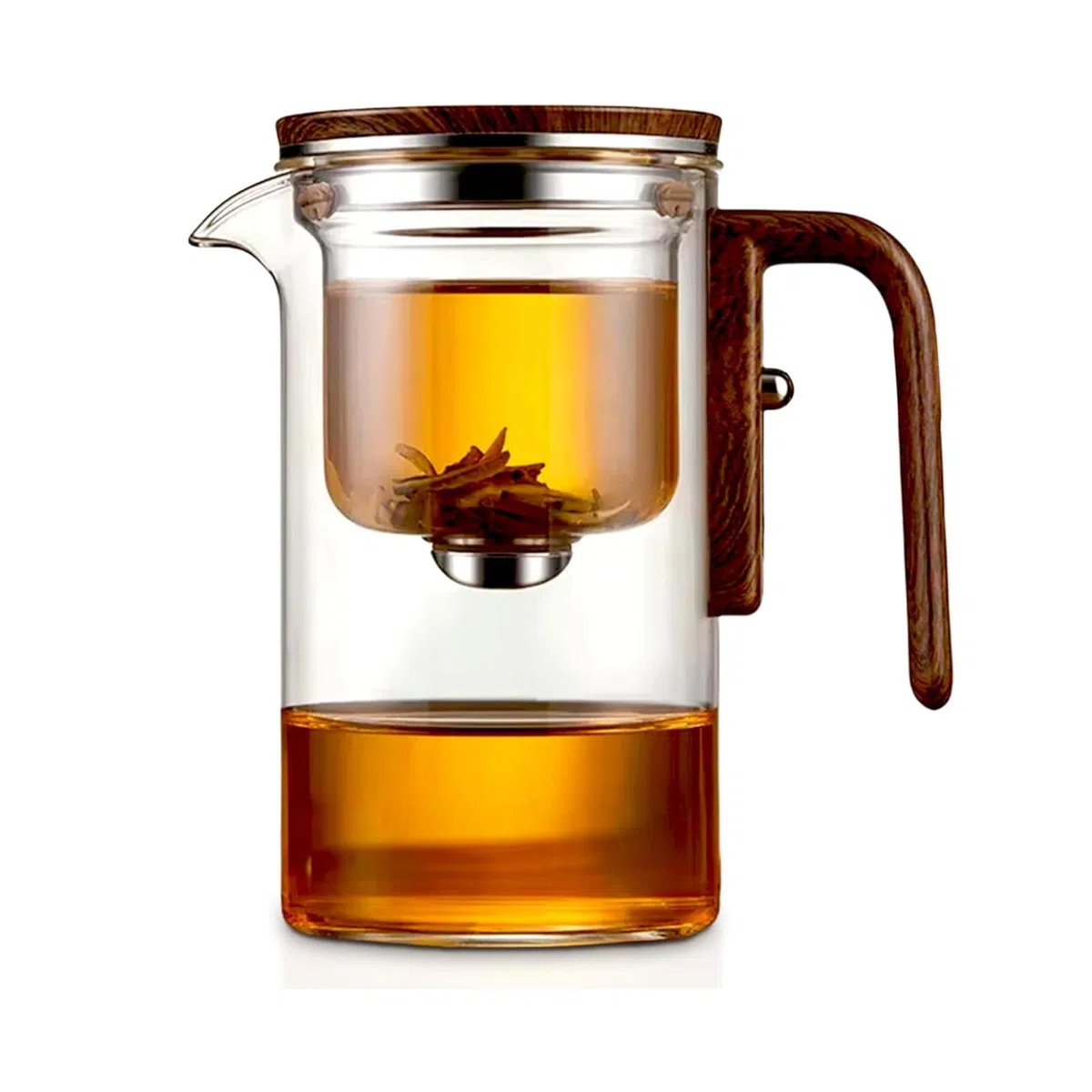 Enchanti-Teekanne, Hexerei-Teekanne, Magische Teekanne mit Sieb, Verzauberte Glas-Teekanne mit Sieb, Magische Teekanne mit Drucksteuerung (720ml)
