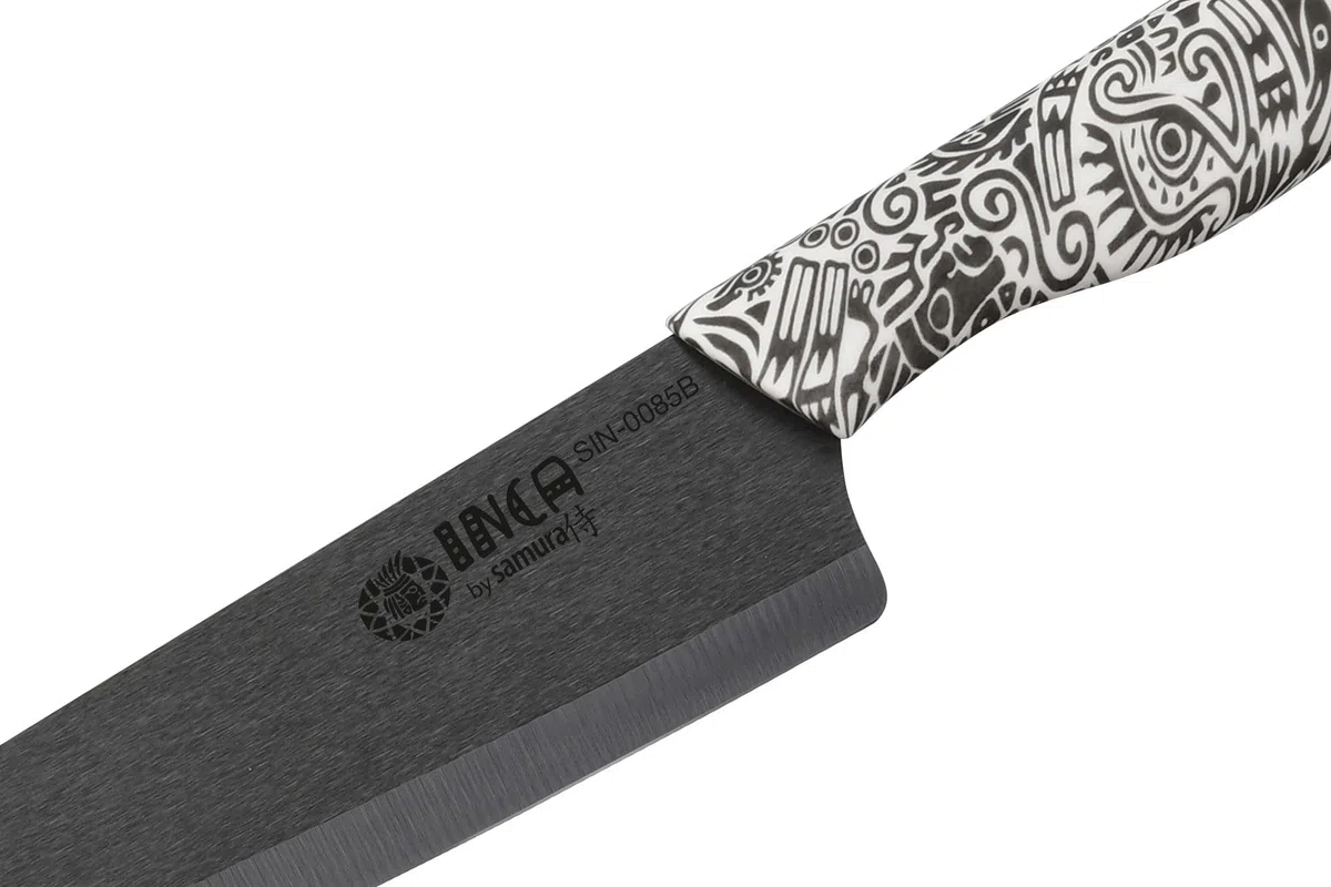Samura INCA 7.4" Chef's Knife with Black Zirconia Ceramic Blade - High-Quality Japanese Steel Kitchen Knife for Precision Cooking and Effortless Food Preparation