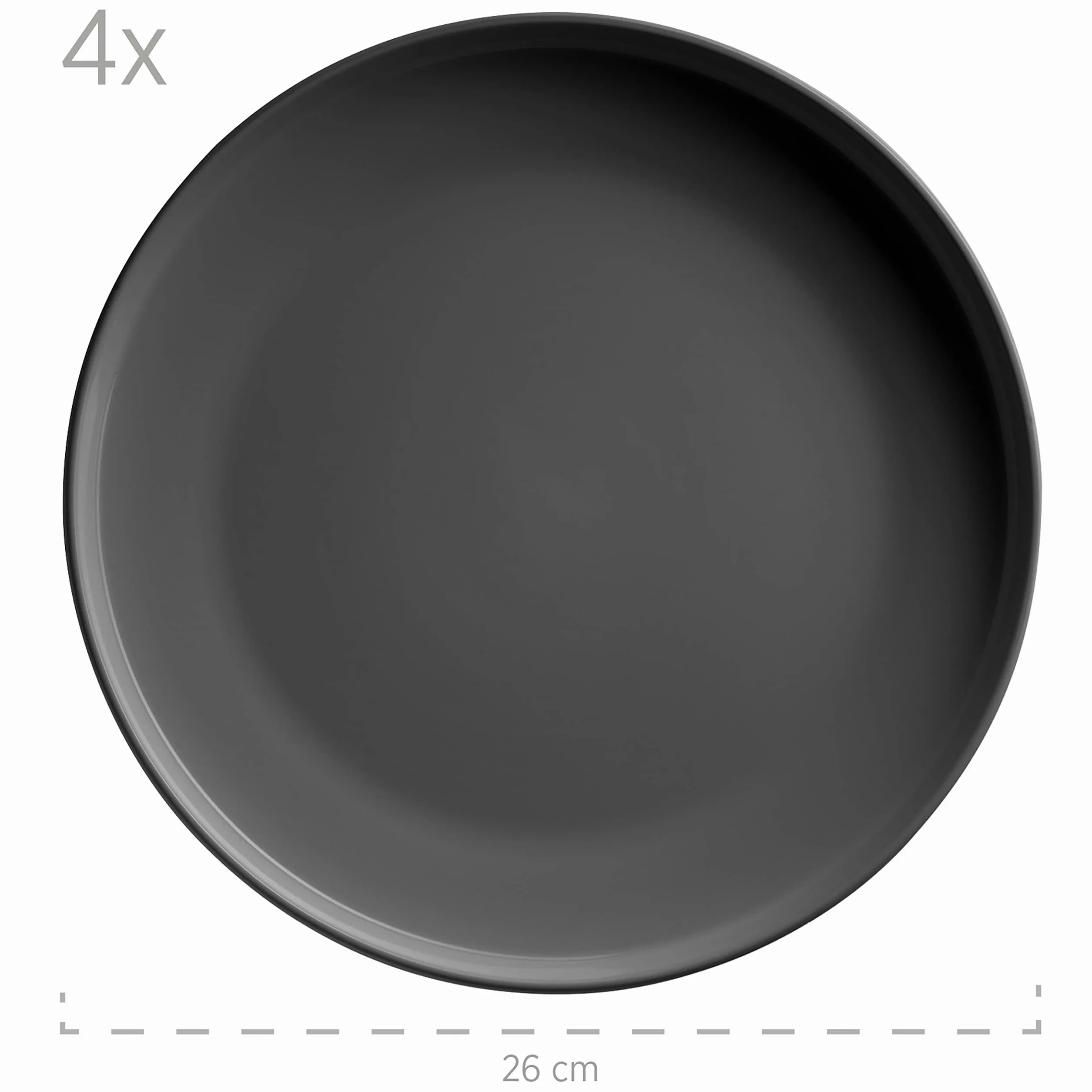 MÄSER Serie Alenia, Geschirr Set für 4 Personen in modernem skandinavischem Design, 16-teiliges Kombiservice aus Keramik in Grau, Steinzeug
