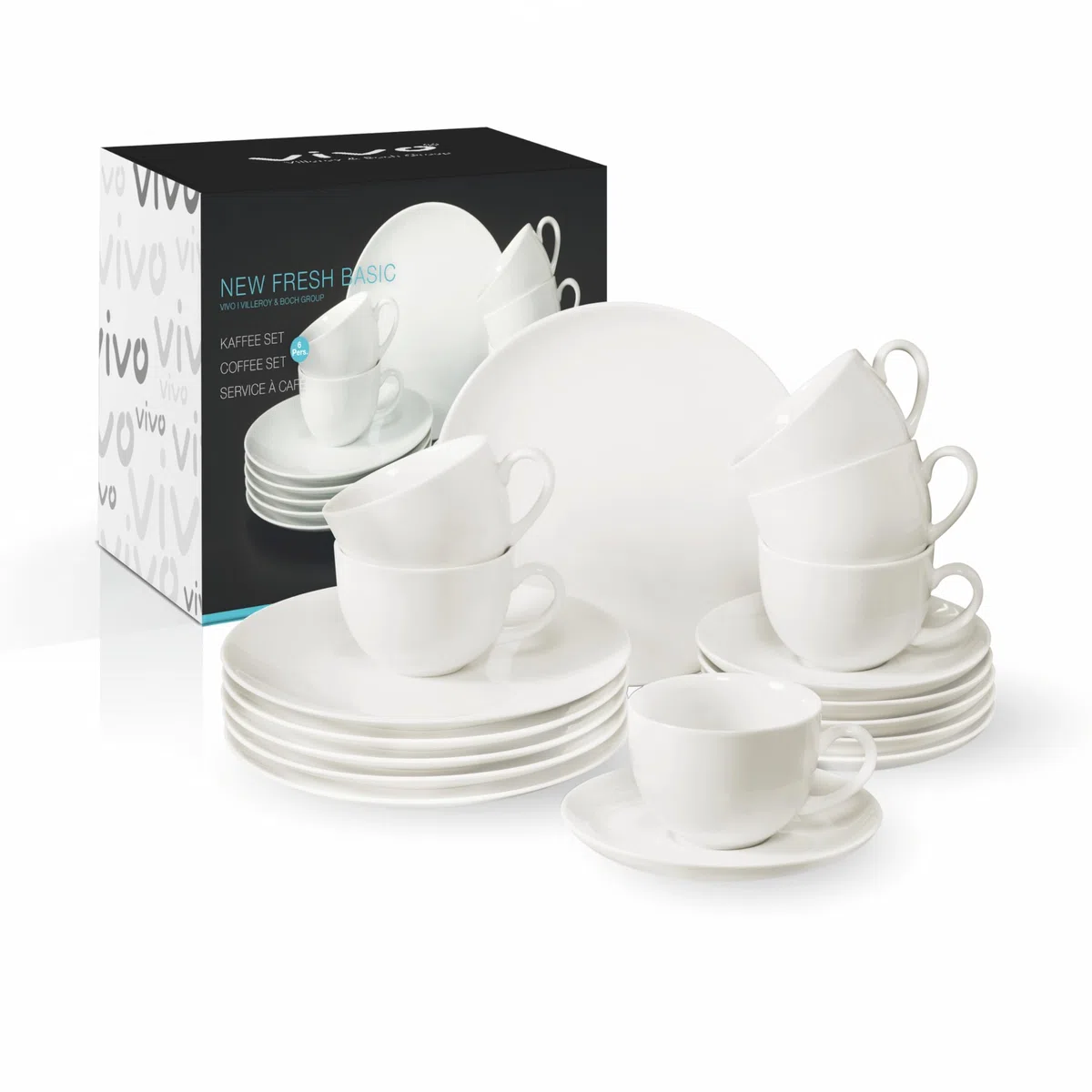 Villeroy & Boch New Fresh Basic Kaffeeservice 18-teilig 6 Personen Weiß Porzellan Spülmaschinenfest Mikrowellensicher