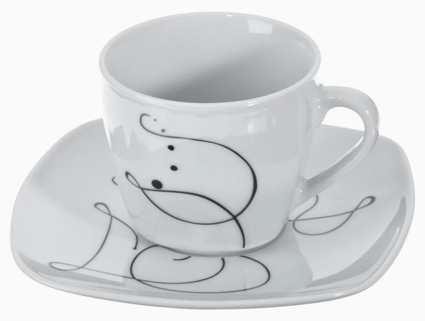 Mäser, Serie Chanson, Kombiservice 30-teilig, Porzellan Geschirrset, für 6 Personen, Weiß, Weiss/Opulenter Garten