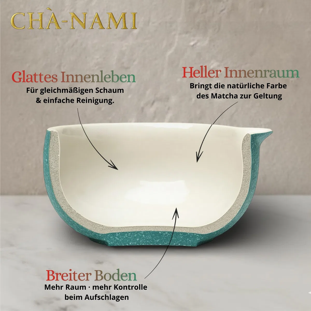 Matcha Set Classic 5-teilig, japanisches Matcha Zubehör Set mit Keramikschale, 100-Borsten-Chasen, Bambuslöffel, Edelstahlsieb und Keramikhalter
