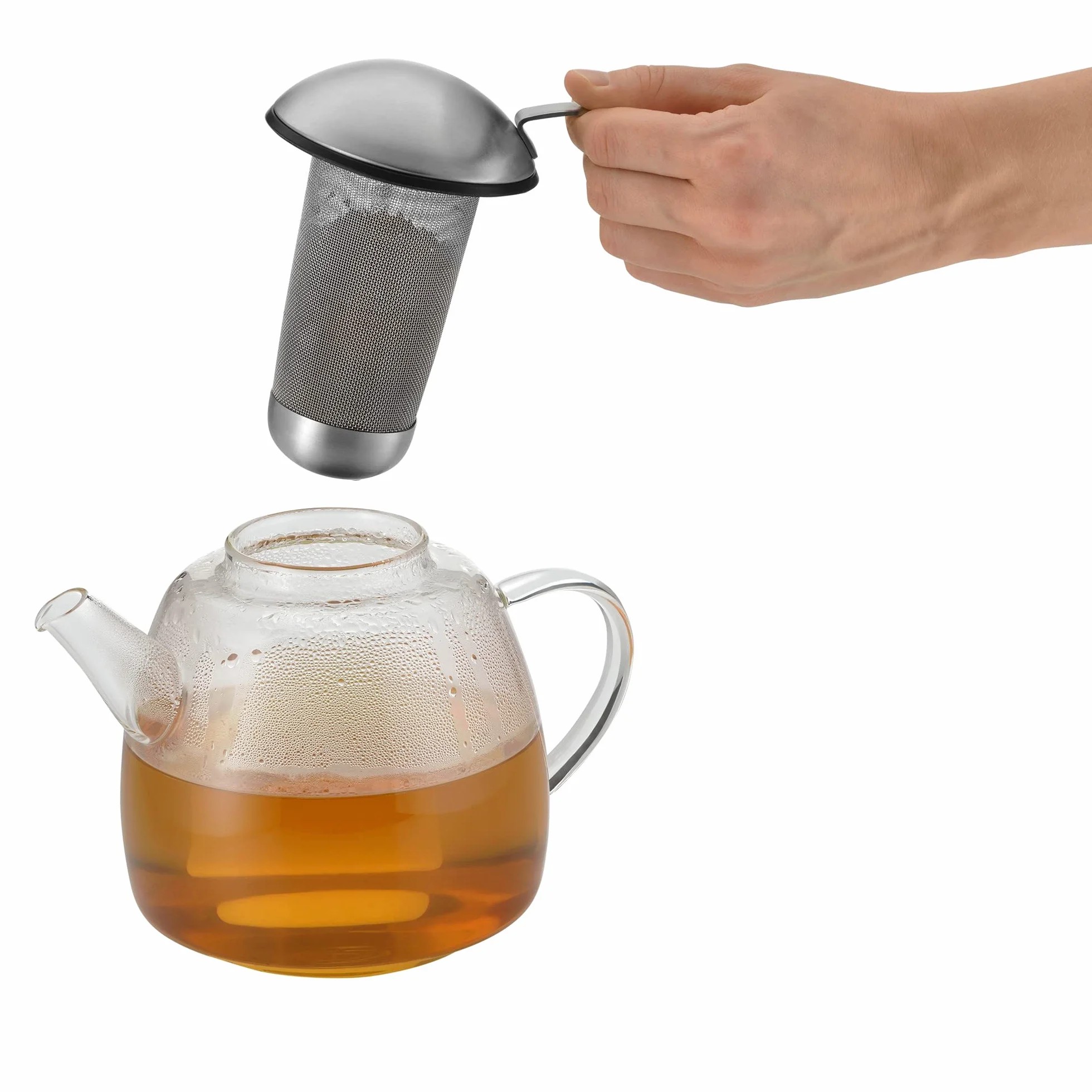 WMF SmarTea Teekanne Set 3-teilig Cromargan Edelstahl Glaskanne 1l mit Siebeinsatz Stövchen spülmaschinegeeignet