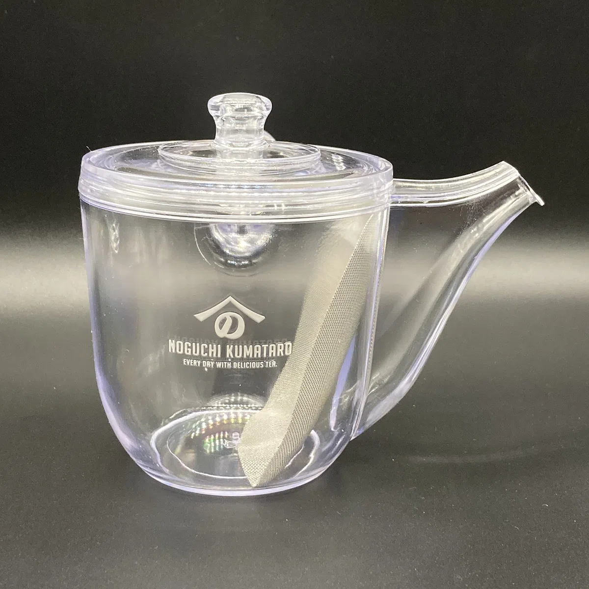 Unzerbrechliche, transparente Kyusu mit Noguchi Kumataro Teegarten-Logo, 520 ml, große Kapazität, japanische Teekanne mit feinmaschigem Edelstahl-Filter, hergestellt in Japan, spülmaschinenfest