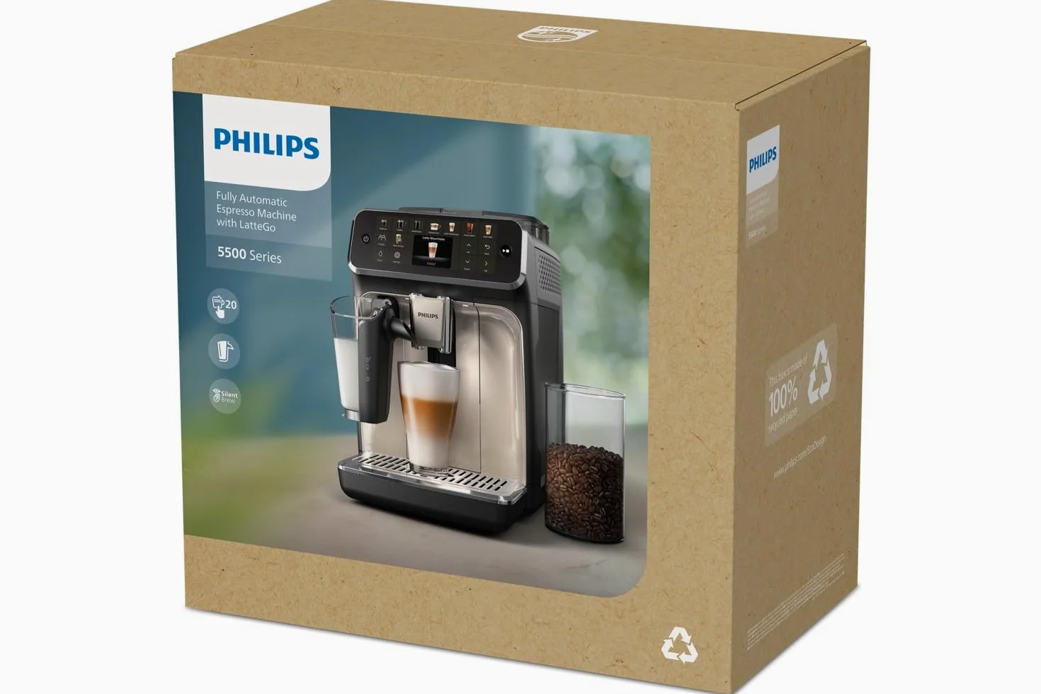 PHILIPS EP5545/70 automatic espresso machine 1.8L 15 bar White