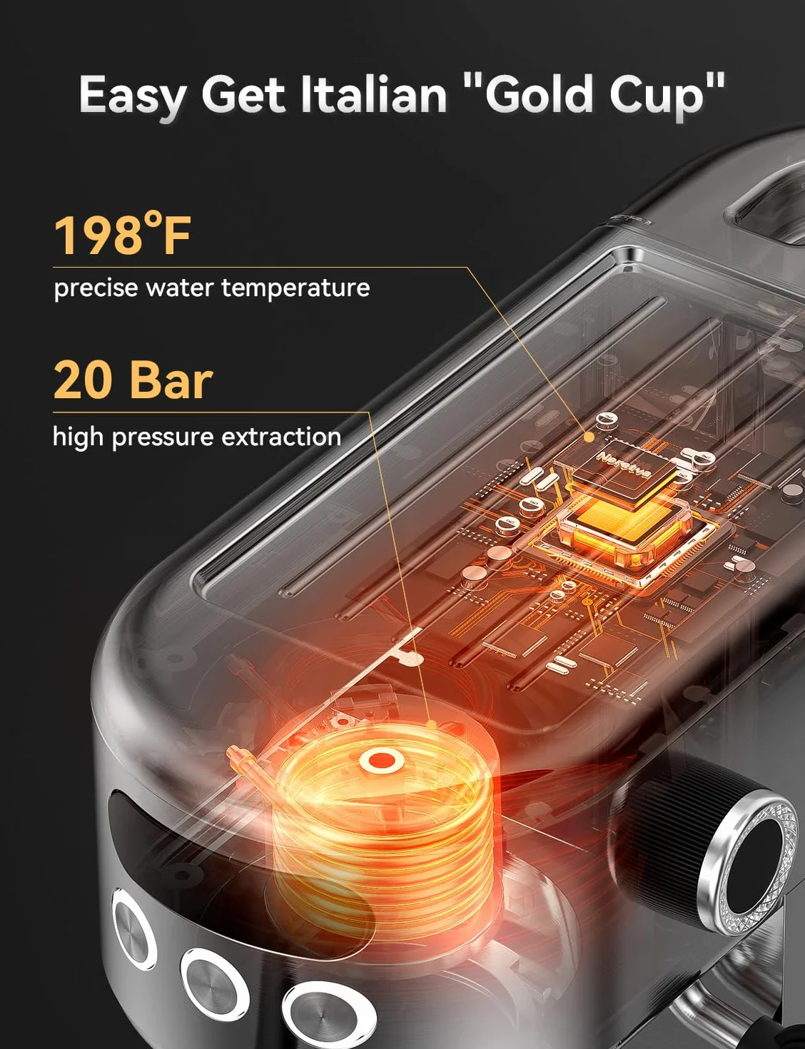 Neretva Siebträgermaschine 20 Bar Klein Edelstahl Professionelle Espressomaschine & Professionelle 40 Präzisionsschleife Kaffeemühle Elektrisch